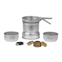 Set de cuisine de camping avec 3 pi&egrave;ces de br&ucirc;leur &agrave; gaz Trangiak&ouml;k 27 - 21 UL gris (Set 5) Trangia