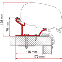 Fiamma Carthago Malibu 340 adapter voortent adapter voor Fiamma F80 / F65 340