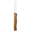 Messer mit metallischer Klinge und braunem Holzgriff mit zwei Nieten