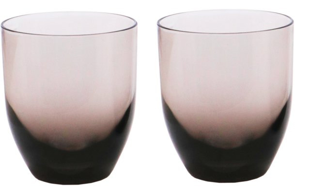 Zwei durchsichtige Gläser mit leicht rosa Färbung
