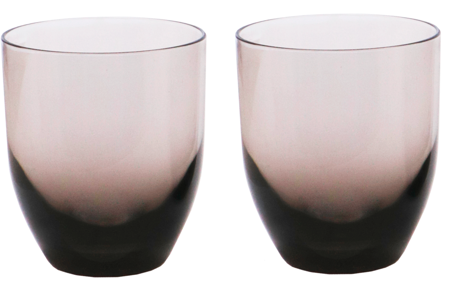 Zwei durchsichtige Gläser mit leicht rosa Färbung