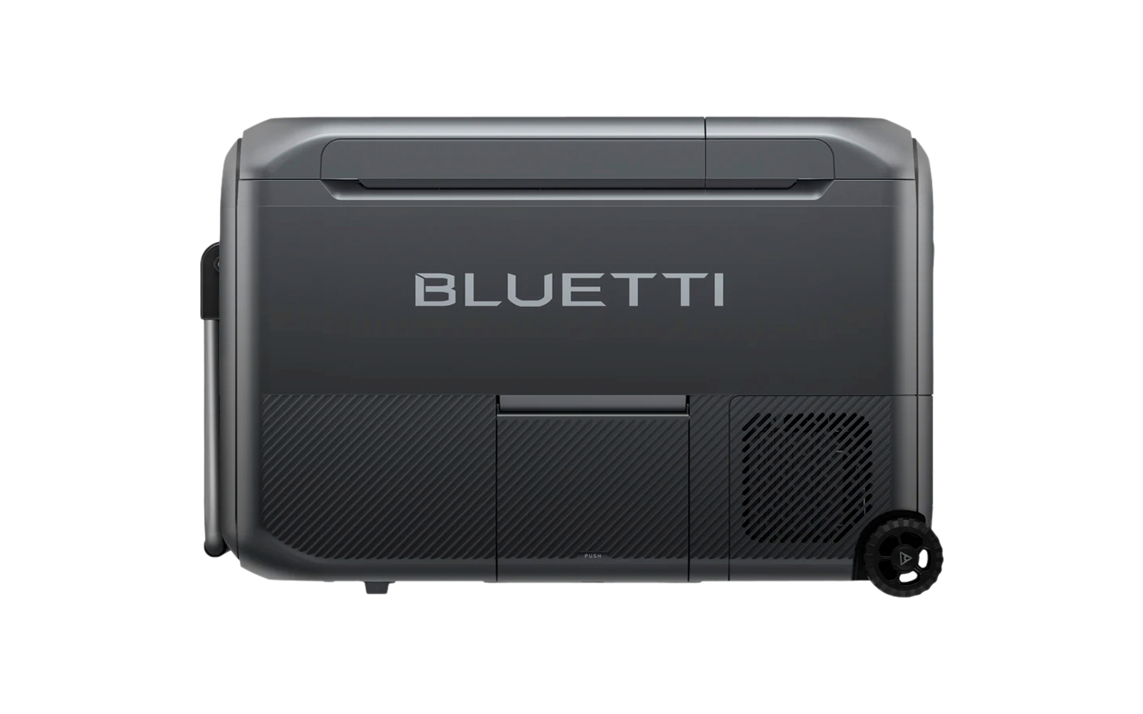 Appareil BLUETTI gris graphite avec poignée et roues