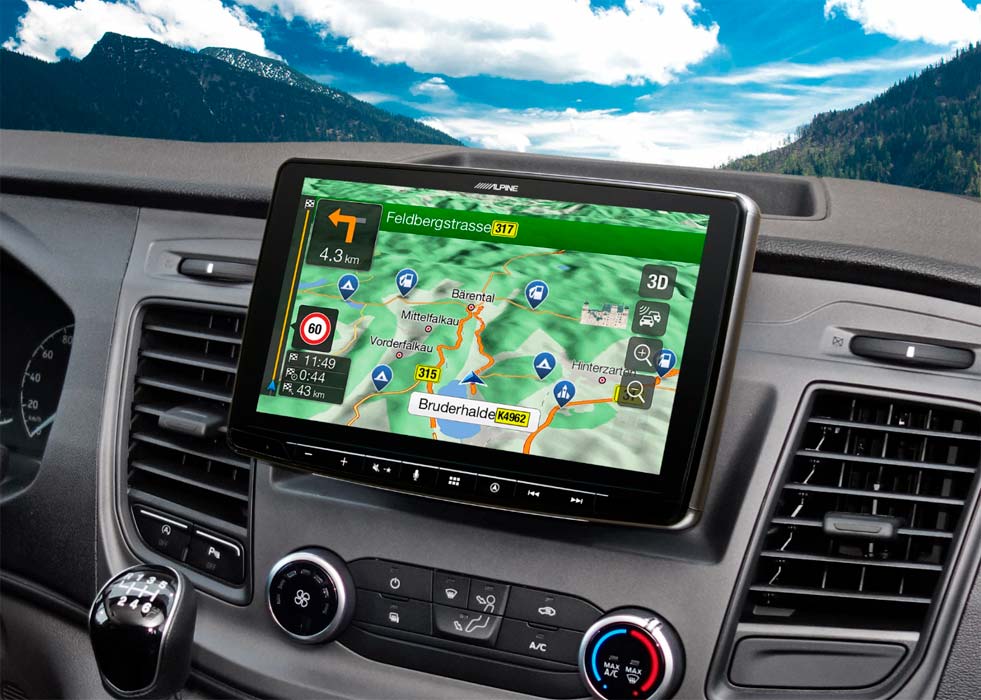 Navigationssystem mit 9-Zoll Touchscreen für Ford Transit Custom mit 1-DIN-Einbaugehäuse,  DAB+, Apple CarPlay und Android Auto Unterstützung und mehr - Fritz Berger  Campingbedarf