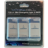 Mini luz de emergencia HydraCell gris/azul en un paquete de 3