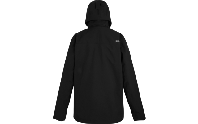 Schwarze Jacke mit Kapuze von hinten