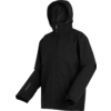Schwarze Jacke mit Kapuze und langen Ärmeln