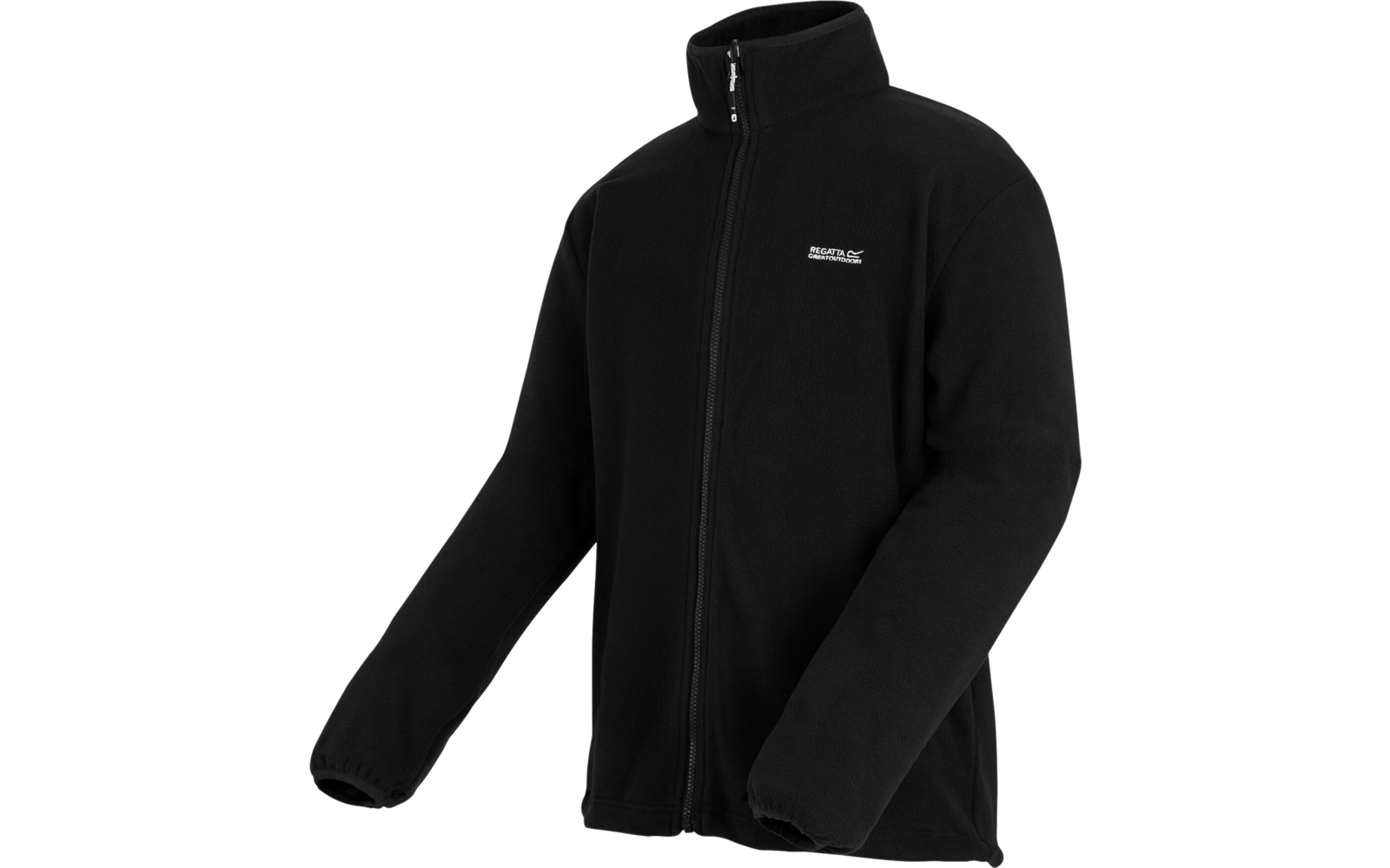 Schwarze Jacke mit Reißverschluss und Stehkragen