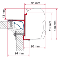 Fiamma Laika Ecovip luifeladapter voor Fiamma F45