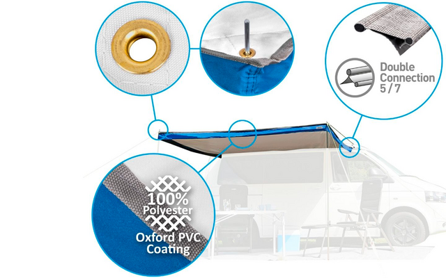 Grafische Darstellung mit Nahaufnahmen von Truck-Teilen und einem Navigationssystem