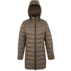 Brauner gepolsterter Wintermantel mit Kapuze