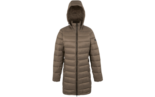 Brauner gepolsterter Wintermantel mit Kapuze