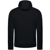 Schwarze Jacke mit Kapuze, von hinten gesehen