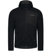 Schwarze Softshell-Jacke mit Reißverschlusstaschen und Kapuze
