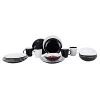Gimex Solid Line 16-delig servies zwart&wit voor 4 personen