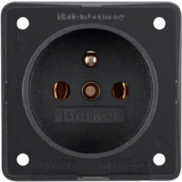 Berker Steckdose Frankreich - schwarz matt