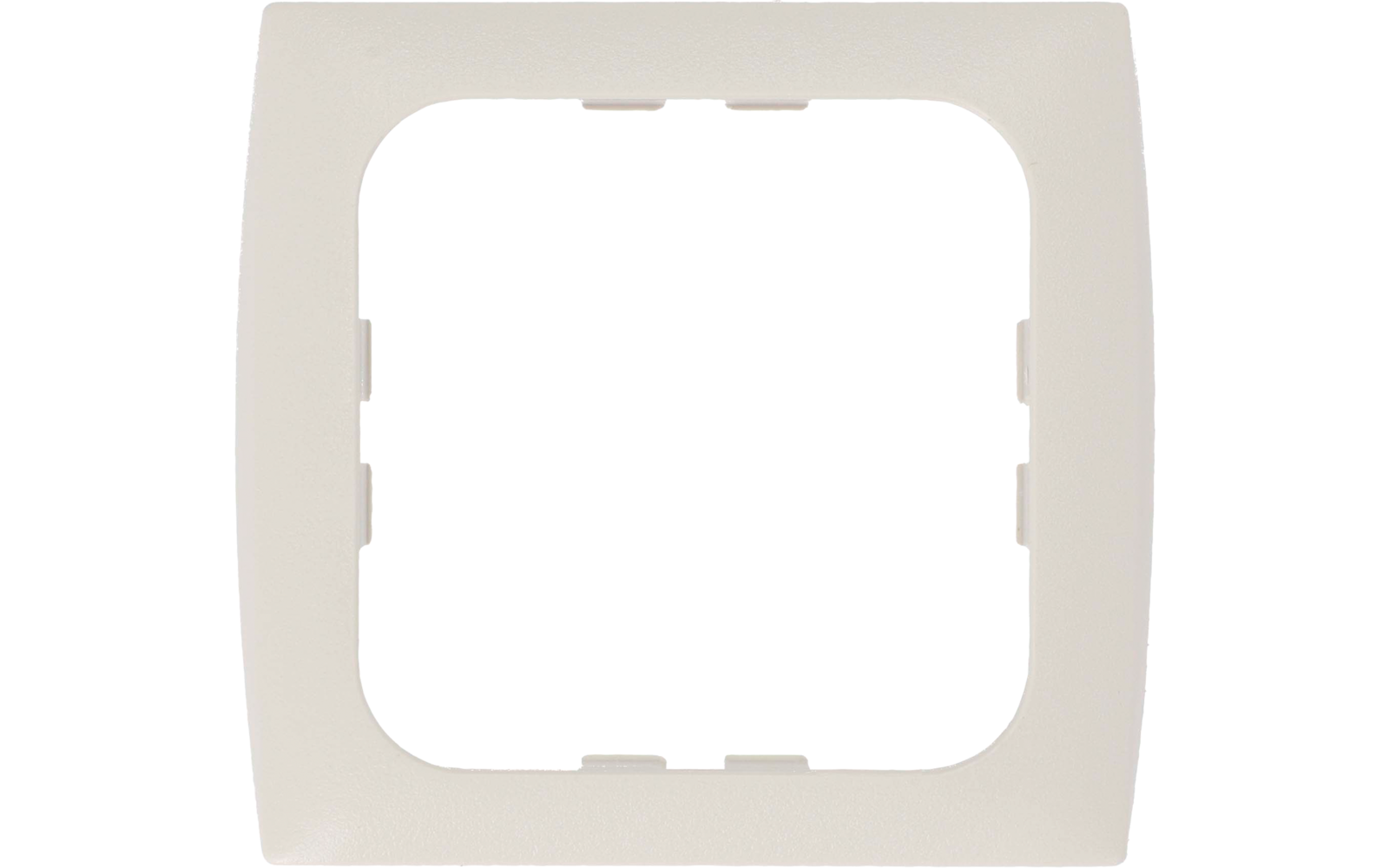 Beige quadratischer Kunststoffrahmen mit abgerundeter quadratischer Öffnung in der Mitte