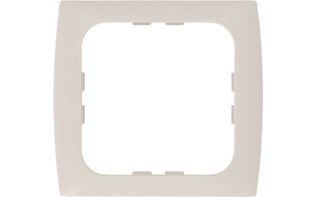 Lampe carrée blanche avec une ampoule multicolore émettant une lumière orange, verte, bleue et violette