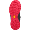 Rote Schuhsohle mit Profil und gelbem Detail