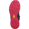 Rote Schuhsohle mit Profil und gelbem Detail