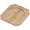 Quadratische Bambusplatte mit rund eingelassener Mulde und eingraviertem Schriftzug 'Enders'