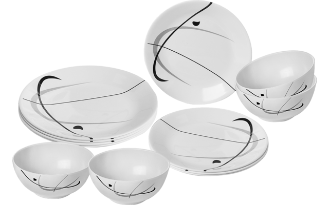 Produktbild Brunner Midday Melamin Geschirrset rutschhemmend BPA-frei unzerbrechlich 12-teilig 1