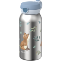 Mepal Campus botella de acero inoxidable con tapa con bisagras a prueba de fugas 600 ml Amigos del Bosque