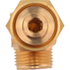 Brass threaded fitting with hexagonal head, below it a separate black rubber gasket