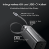 Schnellladegerät mit integriertem 60 cm USB-C Kabel und Power Delivery bis 100 Watt