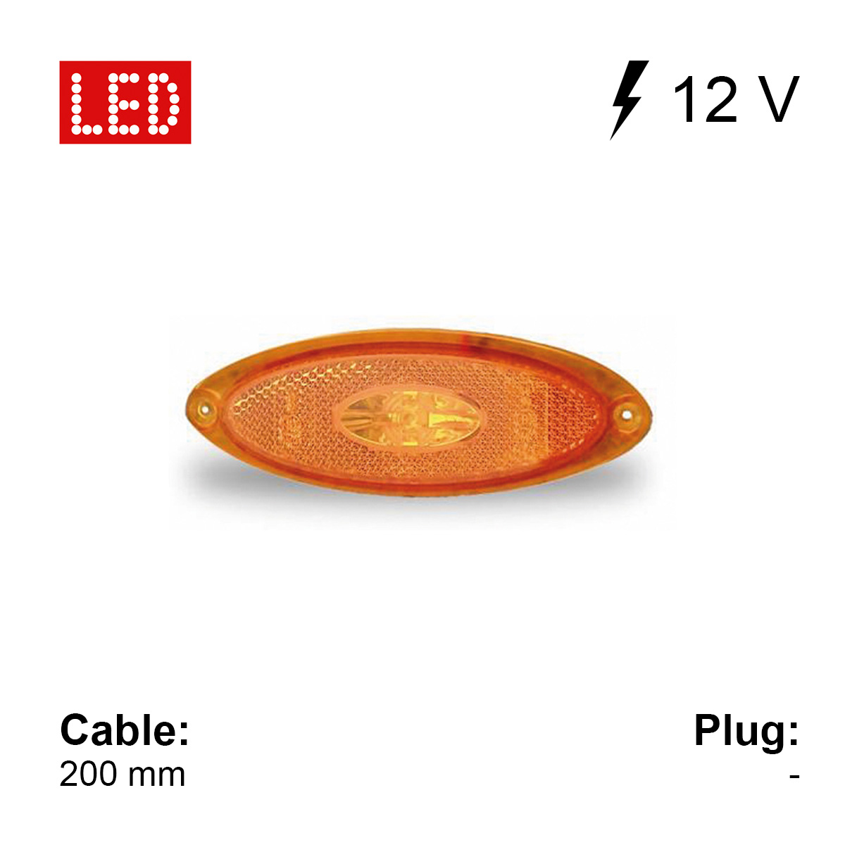 Feu De Position Latéral LED Jaune 12V - Pour Remorque, Camping-car, Camion - Installation Facile