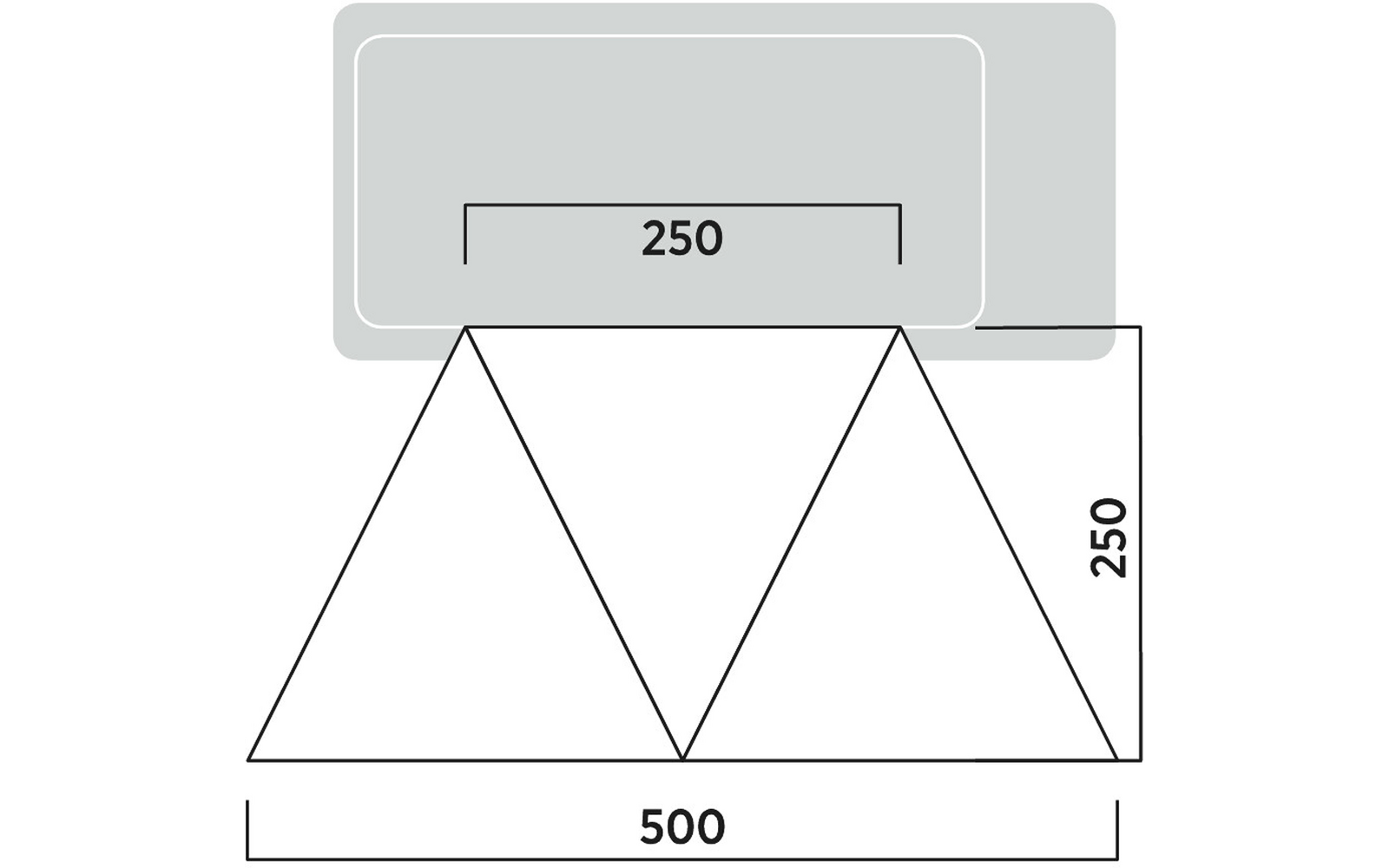 Produktbild Easy Camp Lom Tri Sonnensegel 250 x 500 cm Set aus drei Dreiecken 1