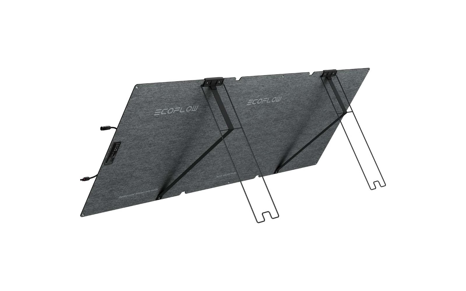 Solarpanel aufgeständert und leicht geneigt auf Grasfläche montiert