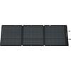 Drei zusammenklappbare schwarze Solarpanels auf weißem Hintergrund