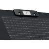 Ein schwarzes Tablet mit Kamera und Tasten auf einem weißen Hintergrund
