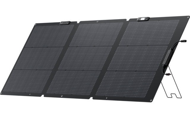 Panneau solaire pliable en trois parties avec pieds de support