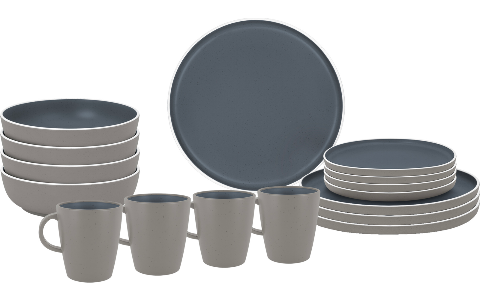 Produktbild Brunner Lunch Box Trilogy Melamin Geschirrset Antirutsch, BPA-frei und bruchunempfindlich 16-teilig 1