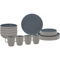 Brunner Lunchbox Trilogy Donker melamine servies anti-slip, BPA-vrij en breukvast 16-delig
