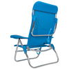 Blue lounge chair with metal frame on white background
