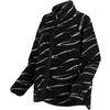 Schwarze Fleecejacke mit weißen diagonalen Streifen