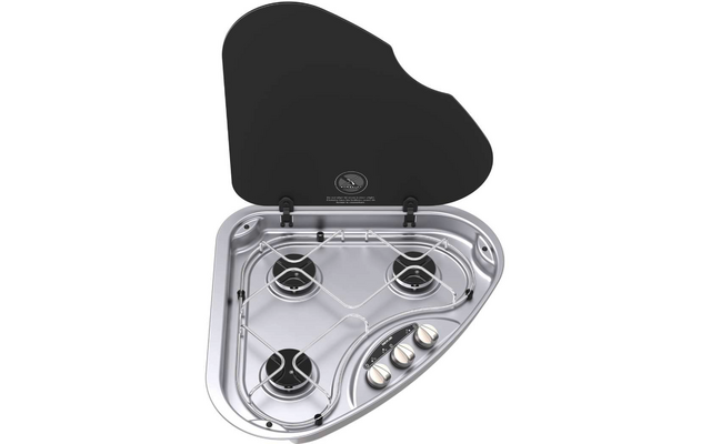 Triángulo transparente con engranajes negros y cubierta negra