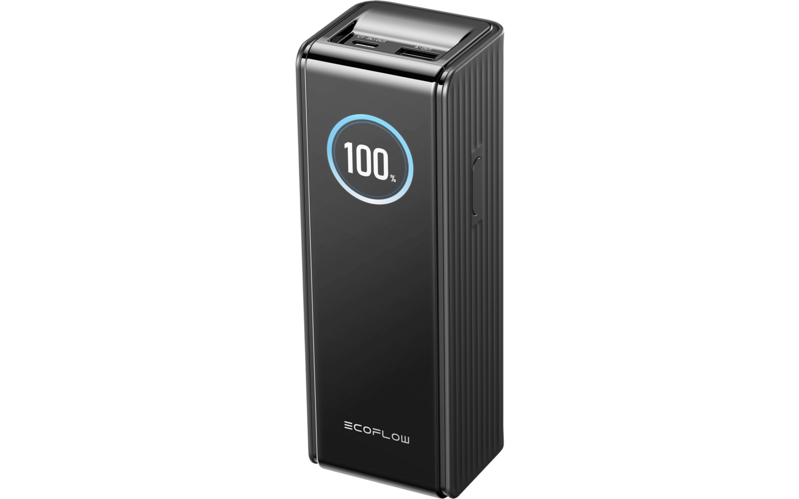 Schwarzes rechteckiges tragbares Gerät mit digitaler Anzeige 100
