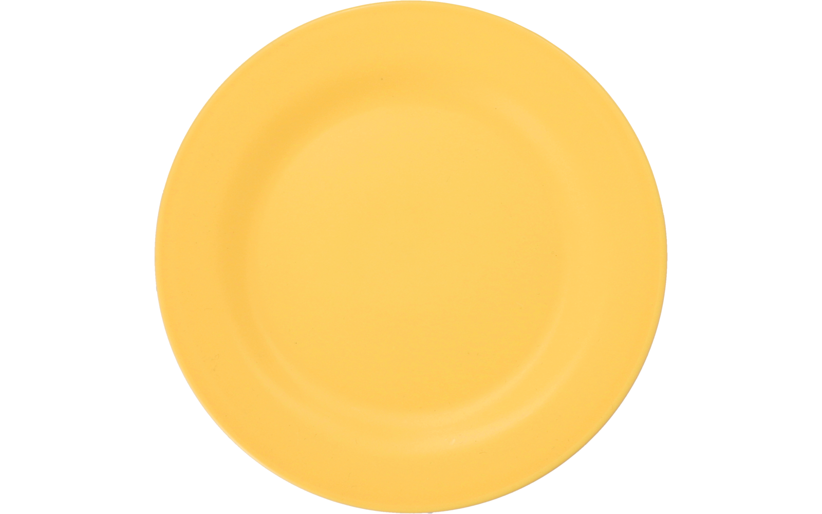 Gelber runder Teller von oben fotografiert