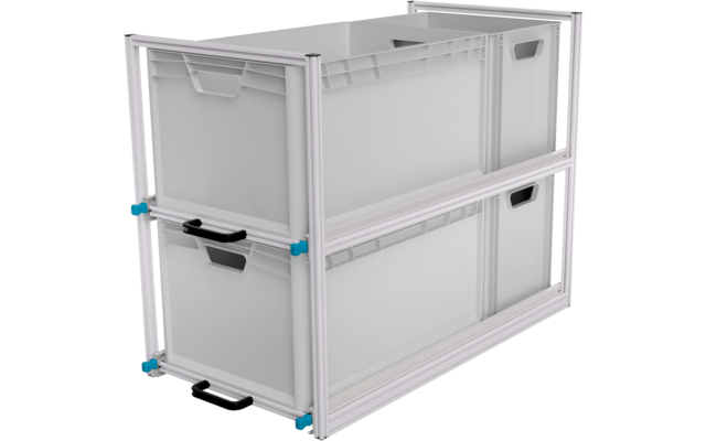 Produktbild SYS-RACK Kastenwagen Heckauszug Regal-System mit 90 cm Teleskopvollausz&uuml;gen 1