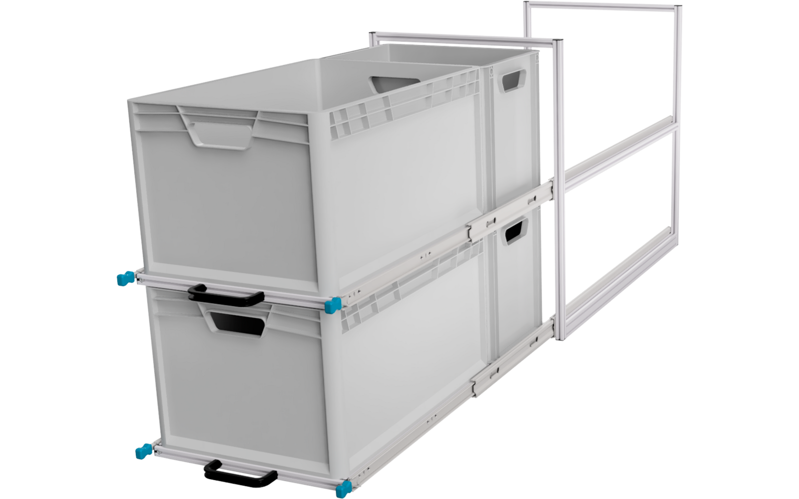 Produktbild SYS-RACK Kastenwagen Heckauszug Regal-System mit 90 cm Teleskopvollausz&uuml;gen 1