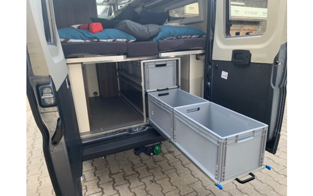 Produktbild SYS-RACK Kastenwagen Heckauszug Regal-System mit 90 cm Teleskopvollausz&uuml;gen 1