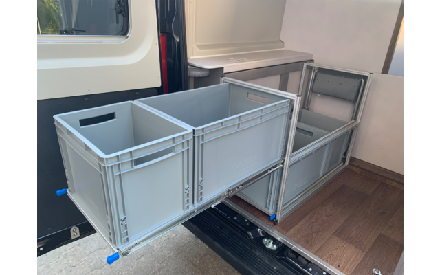 Produktbild SYS-RACK Kastenwagen Heckauszug Regal-System mit 90 cm Teleskopvollausz&uuml;gen 1