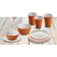 Omada bestekset met granenkom 16 st. oranje voor 4 personen