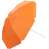 Aufgespannter oranger Sonnenschirm mit weißem Stiel