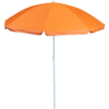 Oranger Sonnenschirm mit weißem Rand und grauem Stiel