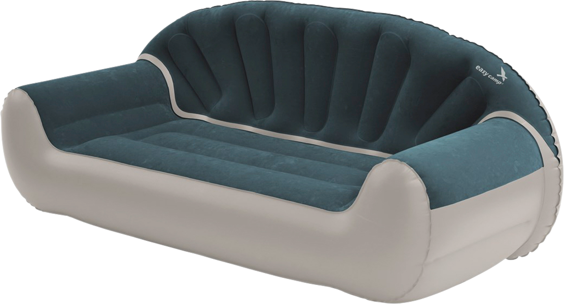 Easy Camp Sofá hinchable Comfy 3 personas color gris acero y azul