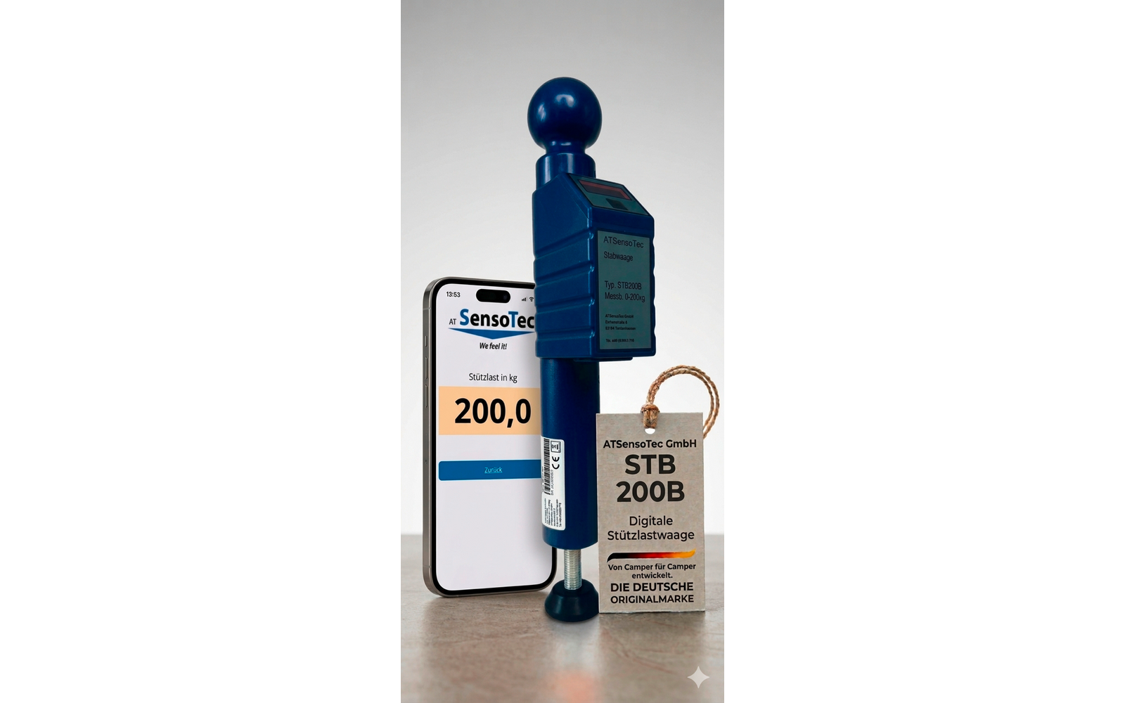 Produktbild ATSensoTec STB 200 B digitale St&uuml;tzlastwaage mit Bluetooth bis 200 kg Messbereich 1
